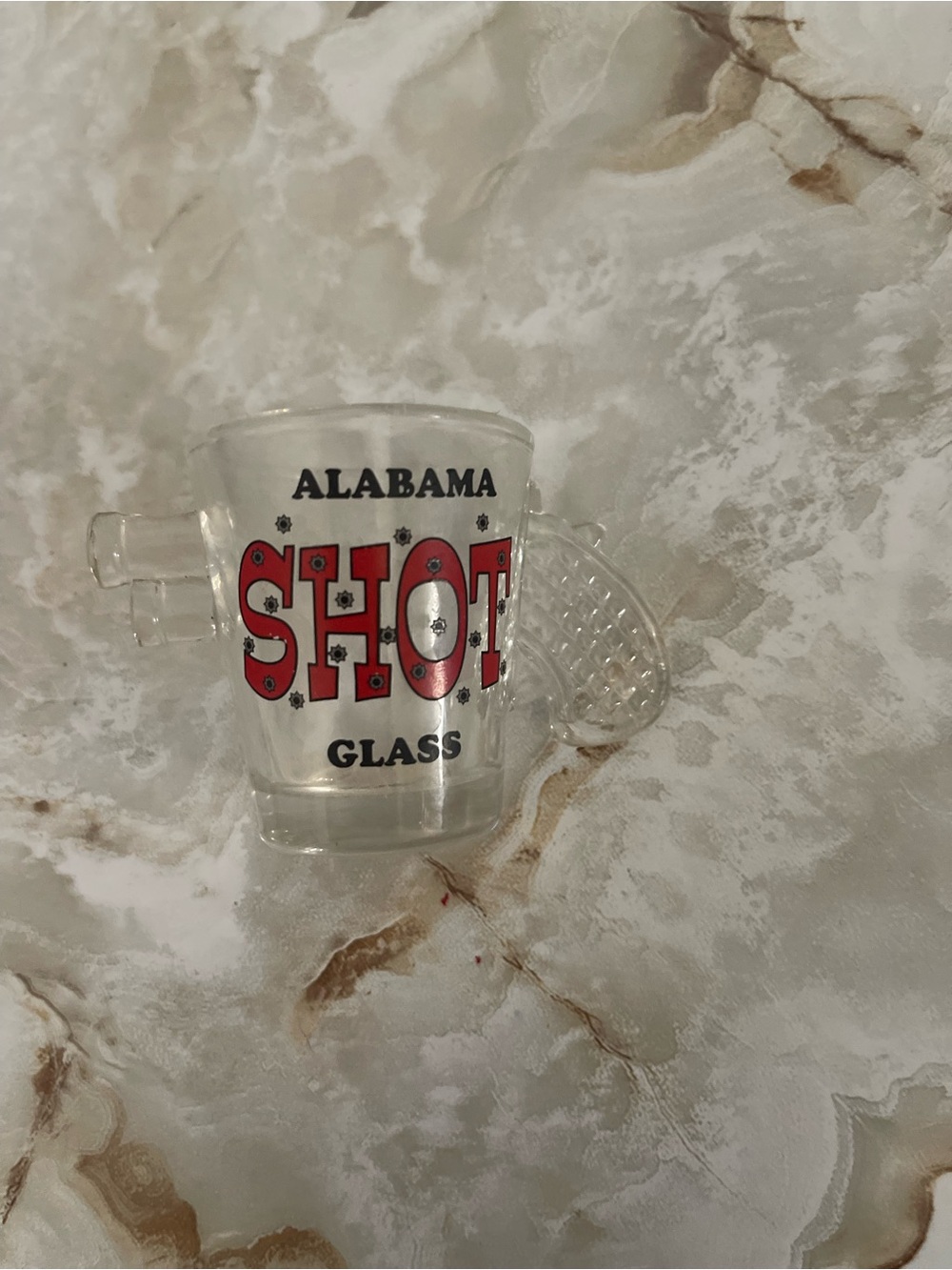 Alabama Shot Glass with Red Lettering